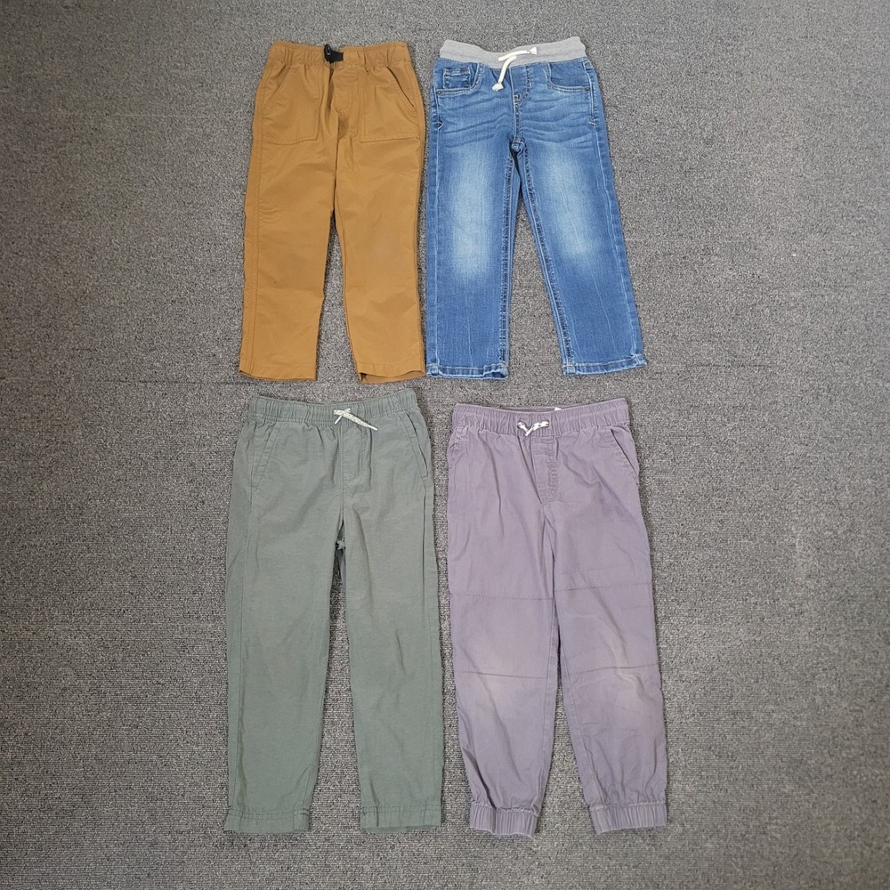 Cat & Jack Old Navy Size 5T Pants Bundle Boys Denim Chino Jogger Lot 4 Pairs